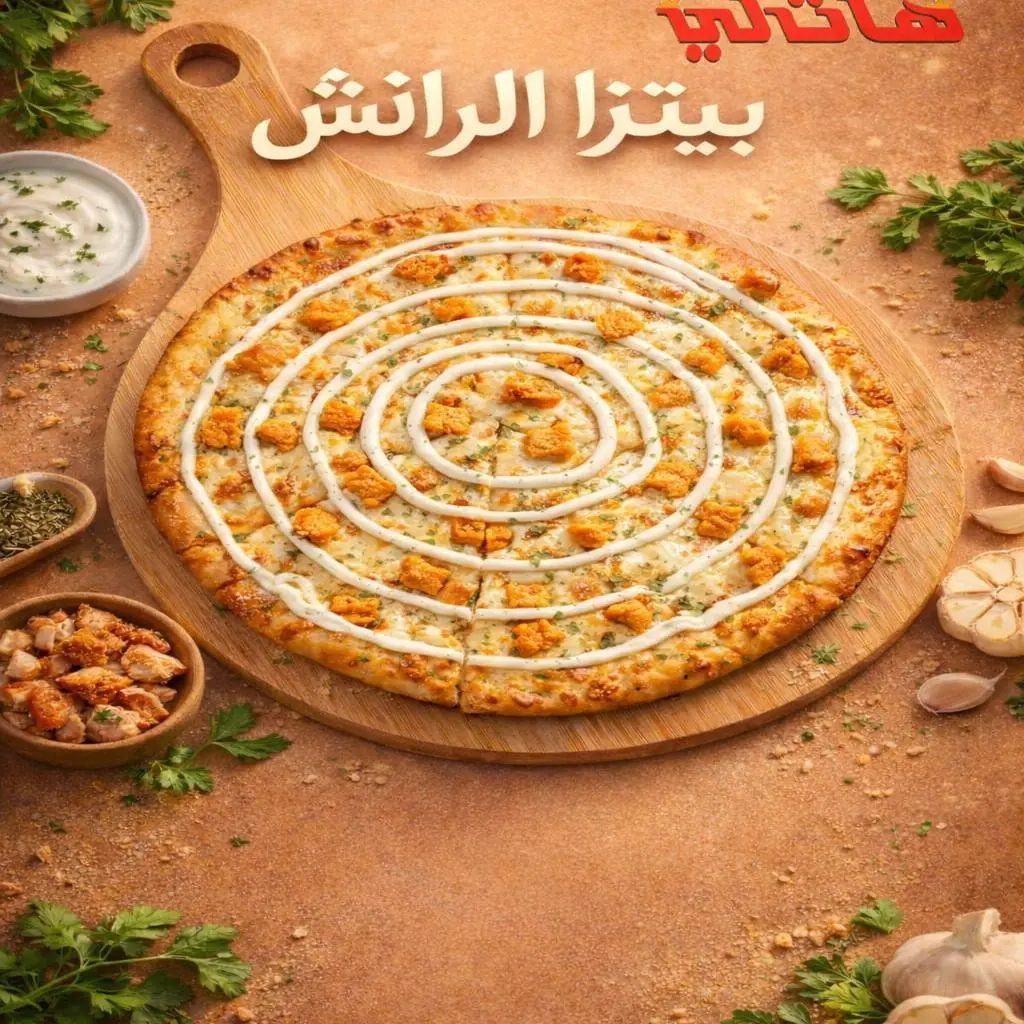بيتزا دجاج مع الرانش