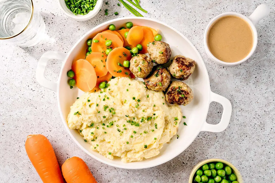 Swedish Meatballs Mashed Potato Bowl