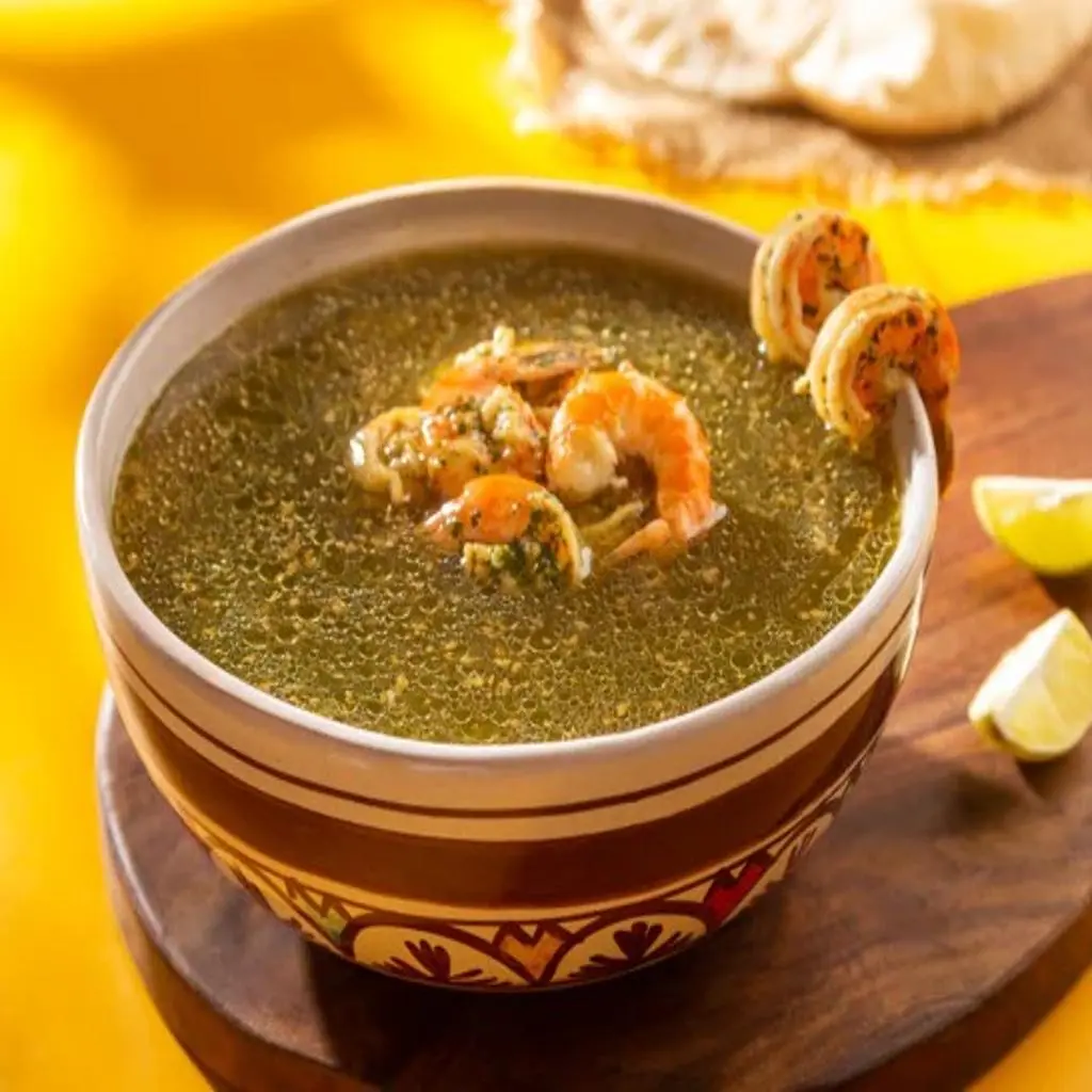 طاجن ملوخية بالجمبري