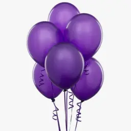 باقة بالونات هيليوم بنفسجي