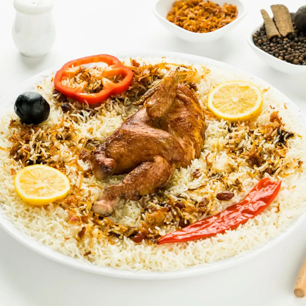 نصف شواية مع الرز