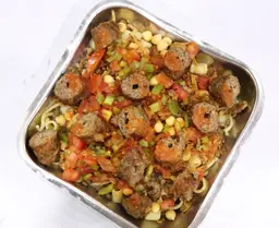 Chefs Koshary with Meat Kebab