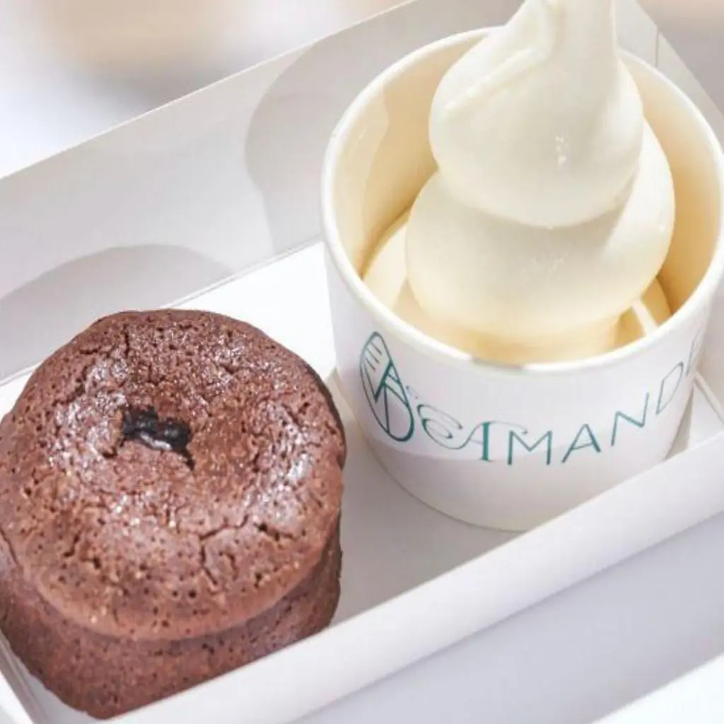 Souffle with Vanilla Ice Cream