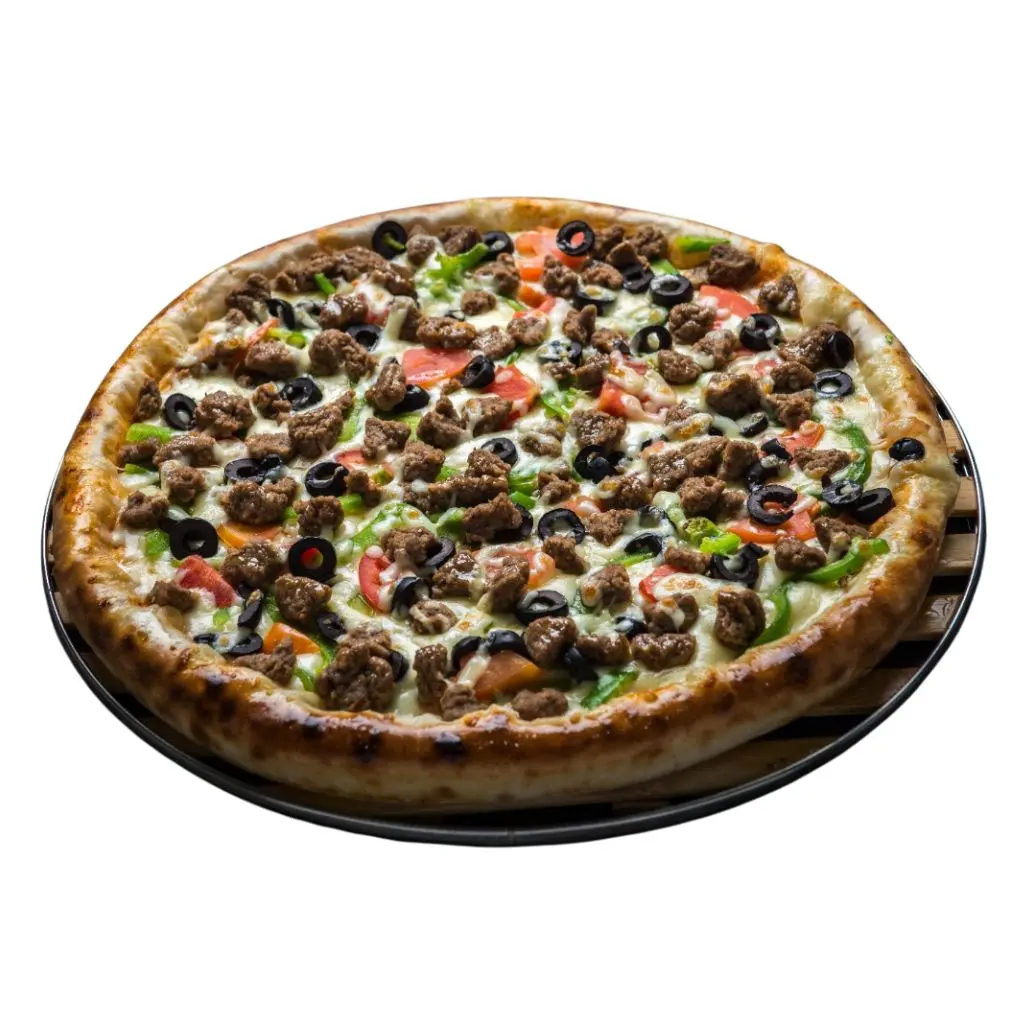Meat Slices with Vegetables Pizza