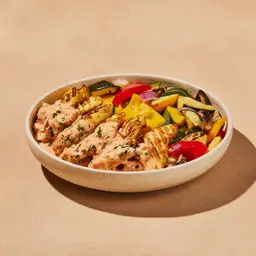 High Protein Tuscan Chicken & Grilled Vegetables