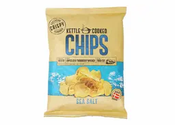 KETTLE COOKED CHIPS WITH SEASALT 150G