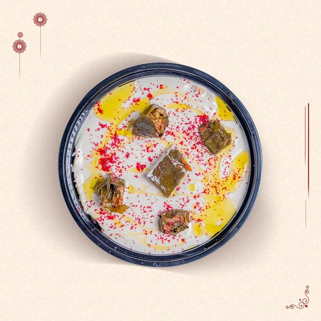 Grape leaves fatteh