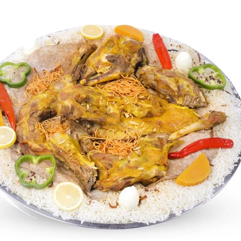 نصف تيس لحم مندي مع الارز