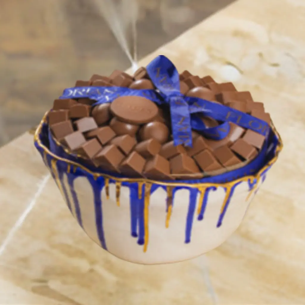 Chocolate Ceramic Tray Round (White) 470 G