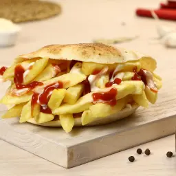 Fries with Ketchup and Mayonnaise