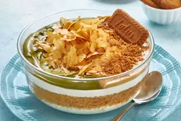 Koshari with milk, pistachio lotus