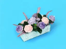 Purple Flower Candles Vase 0210