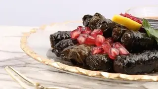 Umm Ghaida s large vine leaves