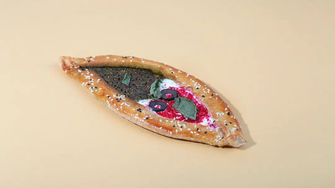 Mix Zaatar with Labneh Mankousha - Brown Flour