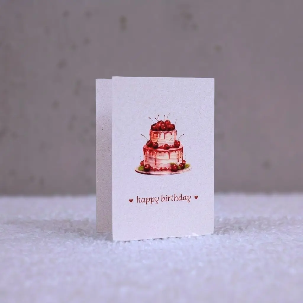 Birthday Card with Cake Design