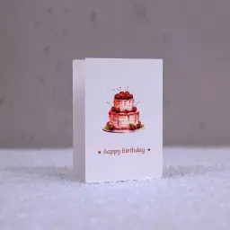 بطاقة عيد ميلاد بتصميم كعكة