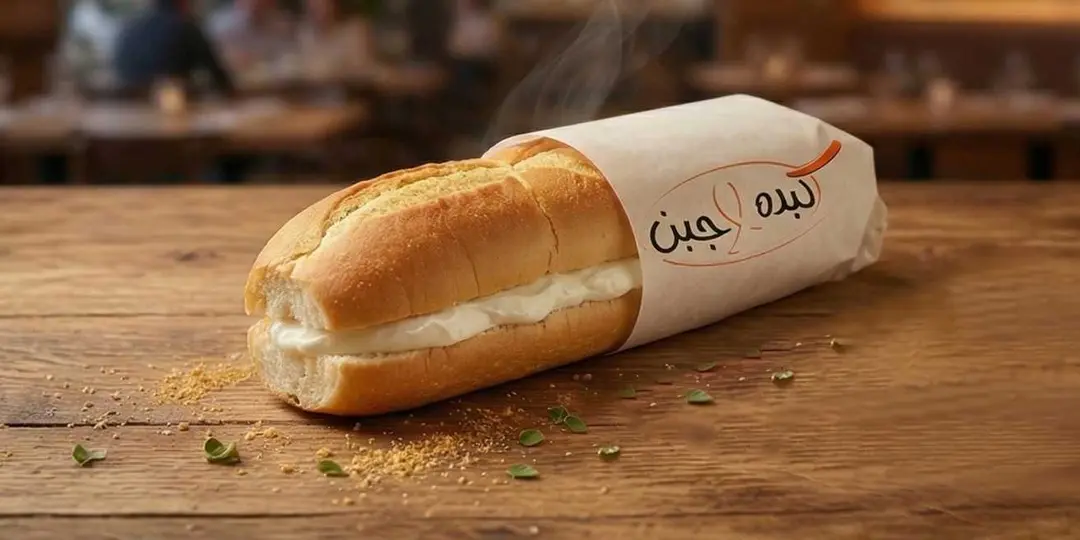 ساندويتش جبن ابيض مع طحينه