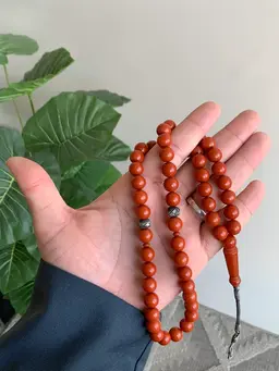Orange silver rosary