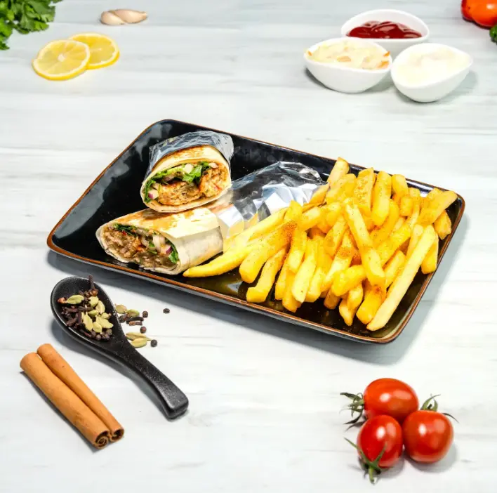 Chicken kebab rocket sandwich