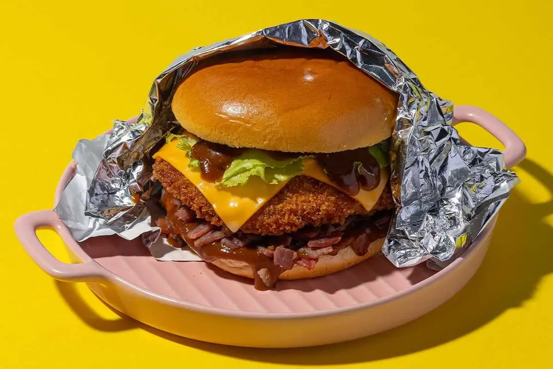 BBQ bacon Fried Chicken Burger