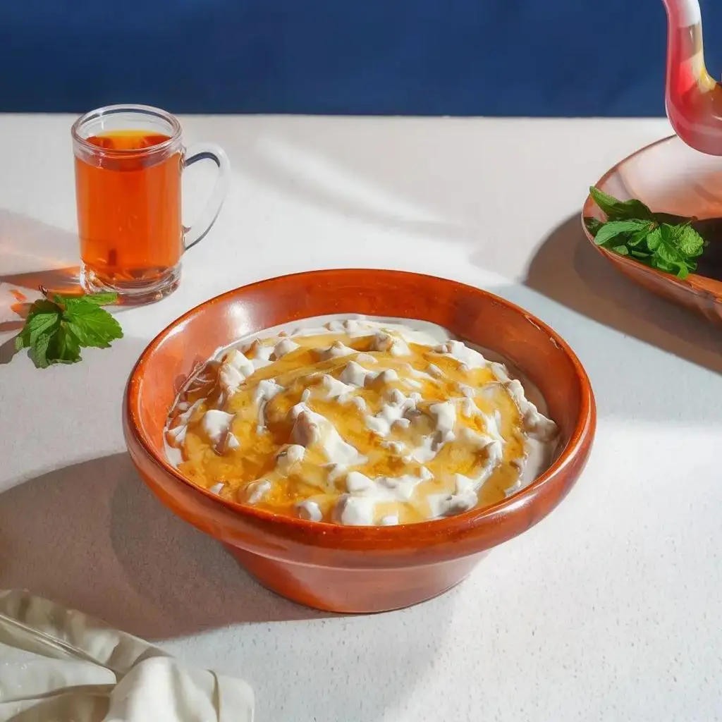Masoub with Cream, Cheese and Honey