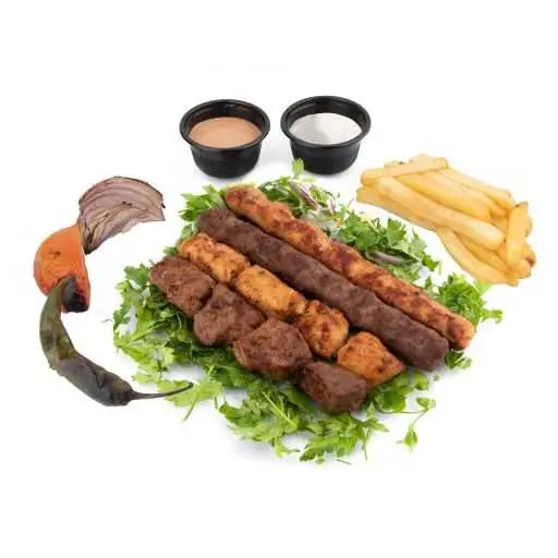 صحن مشاوي مشكل 4 اسياخ.
