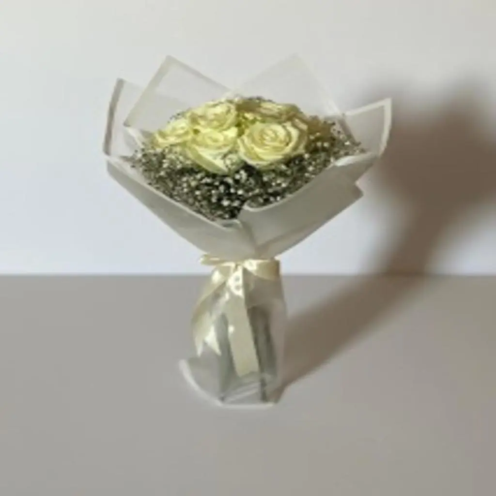Damask Rose Bouquet with Gypsophila