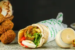 Falafel sandwich with eggs