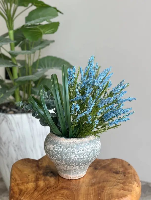 Artificial lavender vase