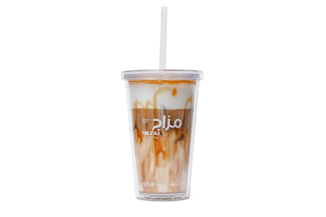 Ice Caramel Macchiato transparent cup
