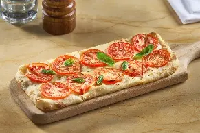 Fresh Basil, Tomato and Cheese Flatbread Pizza