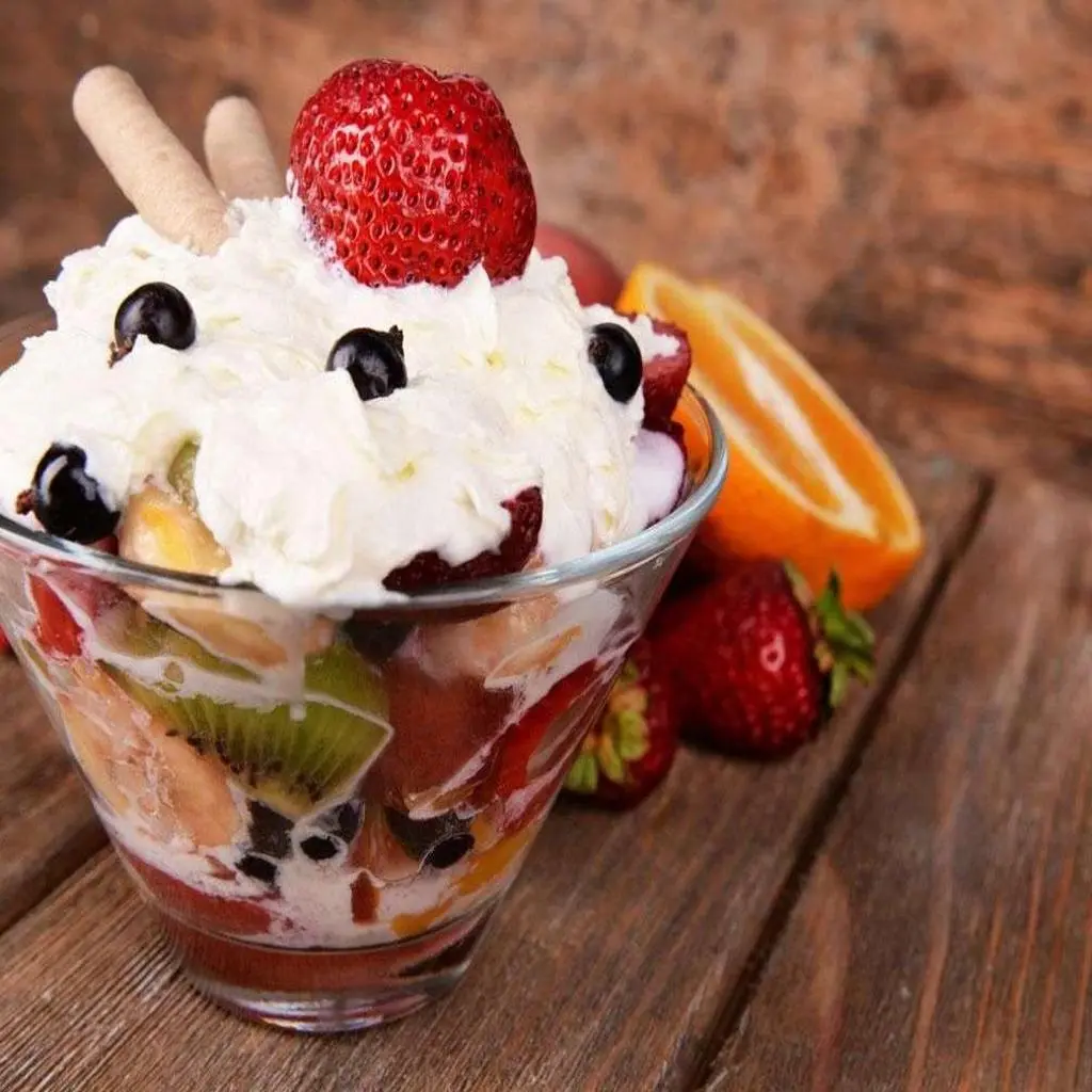 Fruit Salad with Ice Cream