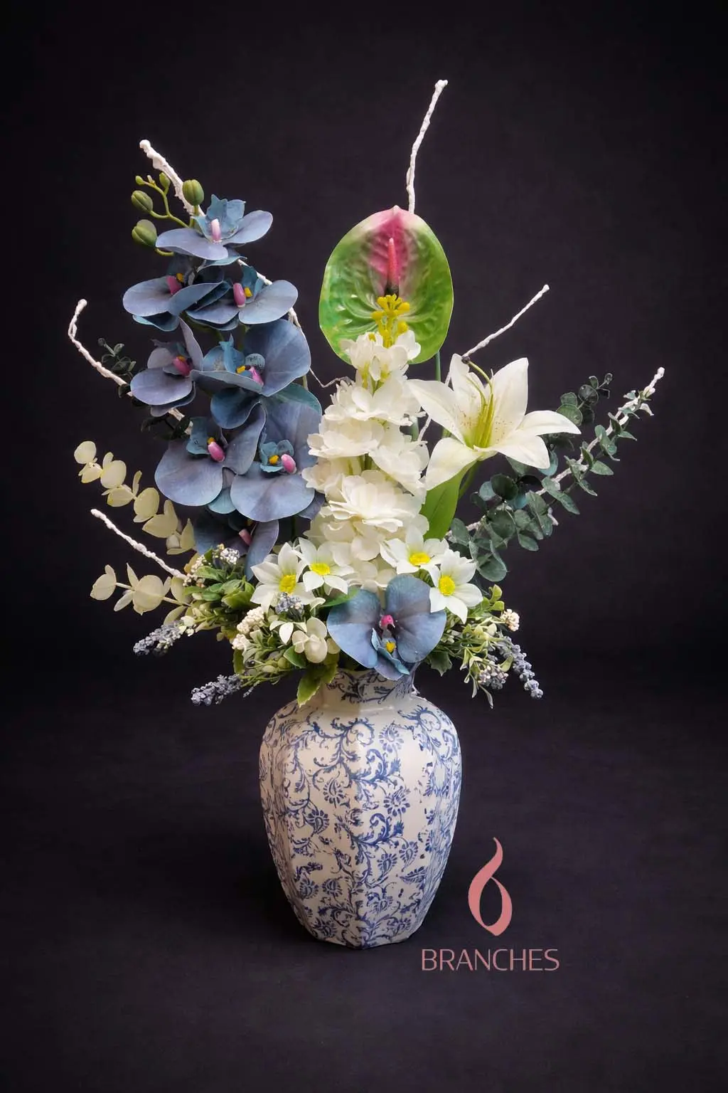 239 Blue Elephant Vase