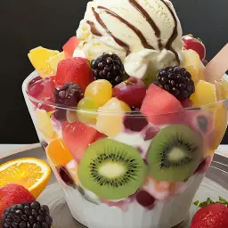 Fruit Salad with Ice Cream