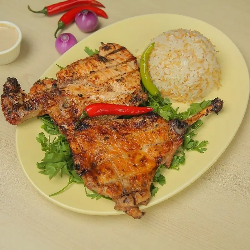 Half charcoal grilled chicken