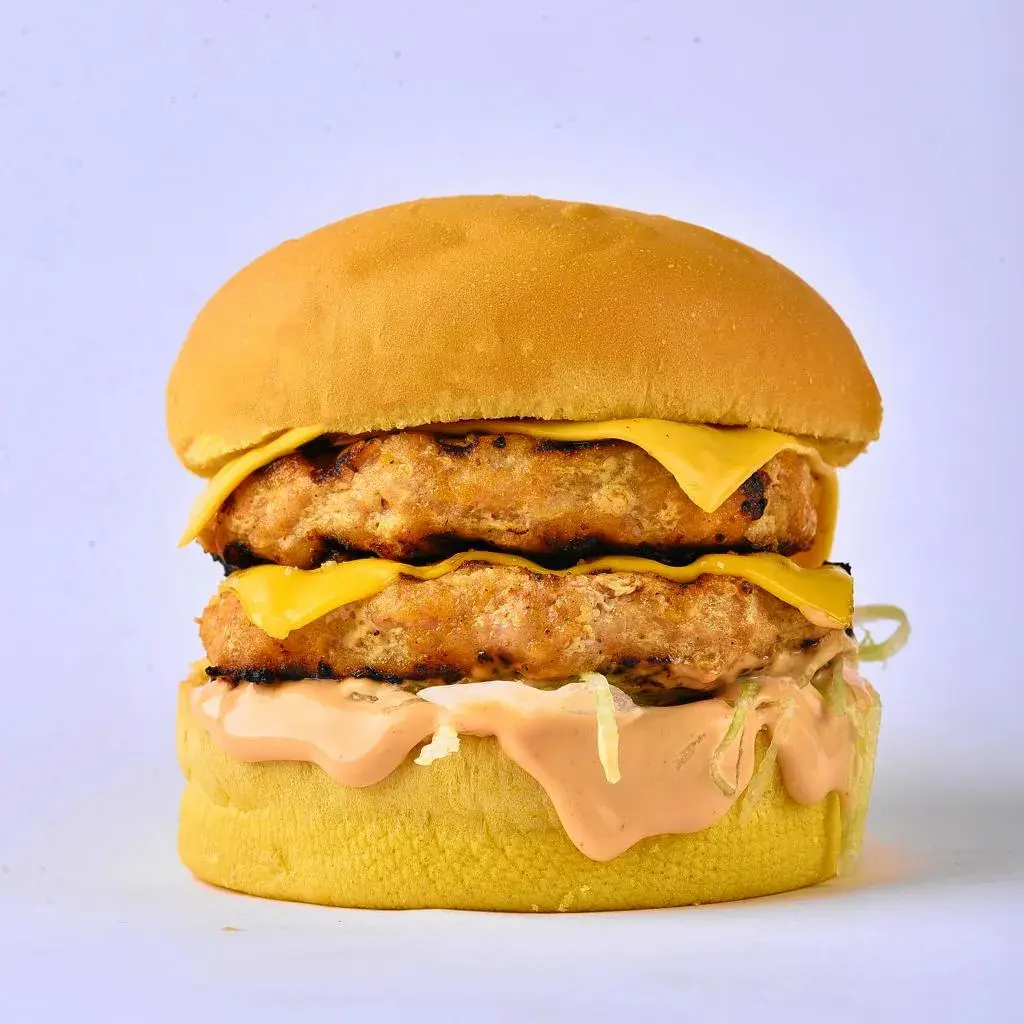 Double Chicken Burger with Potato Bread