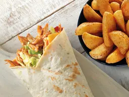 Pulled Chicken Pita Or Wrap +1 Side
