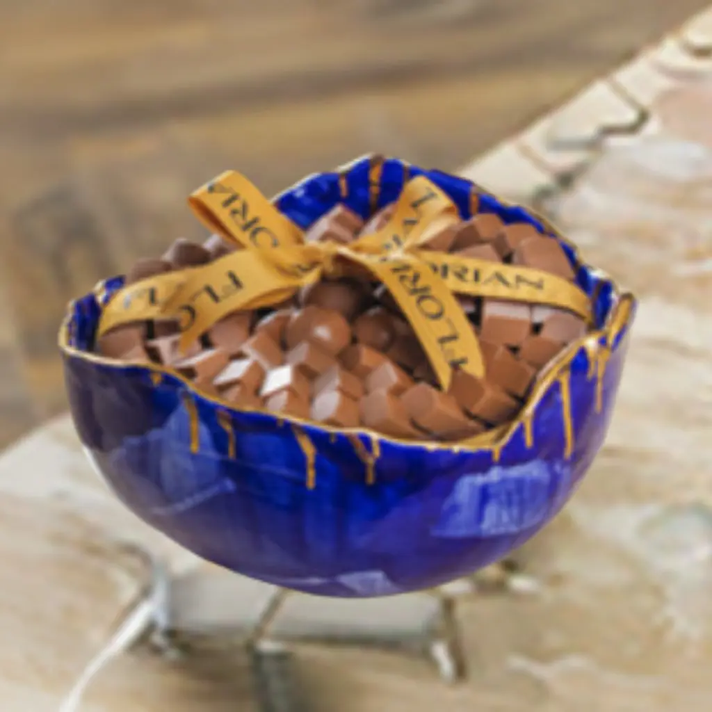 Chocolate Ceramic Tray Round (Blue) 470 G