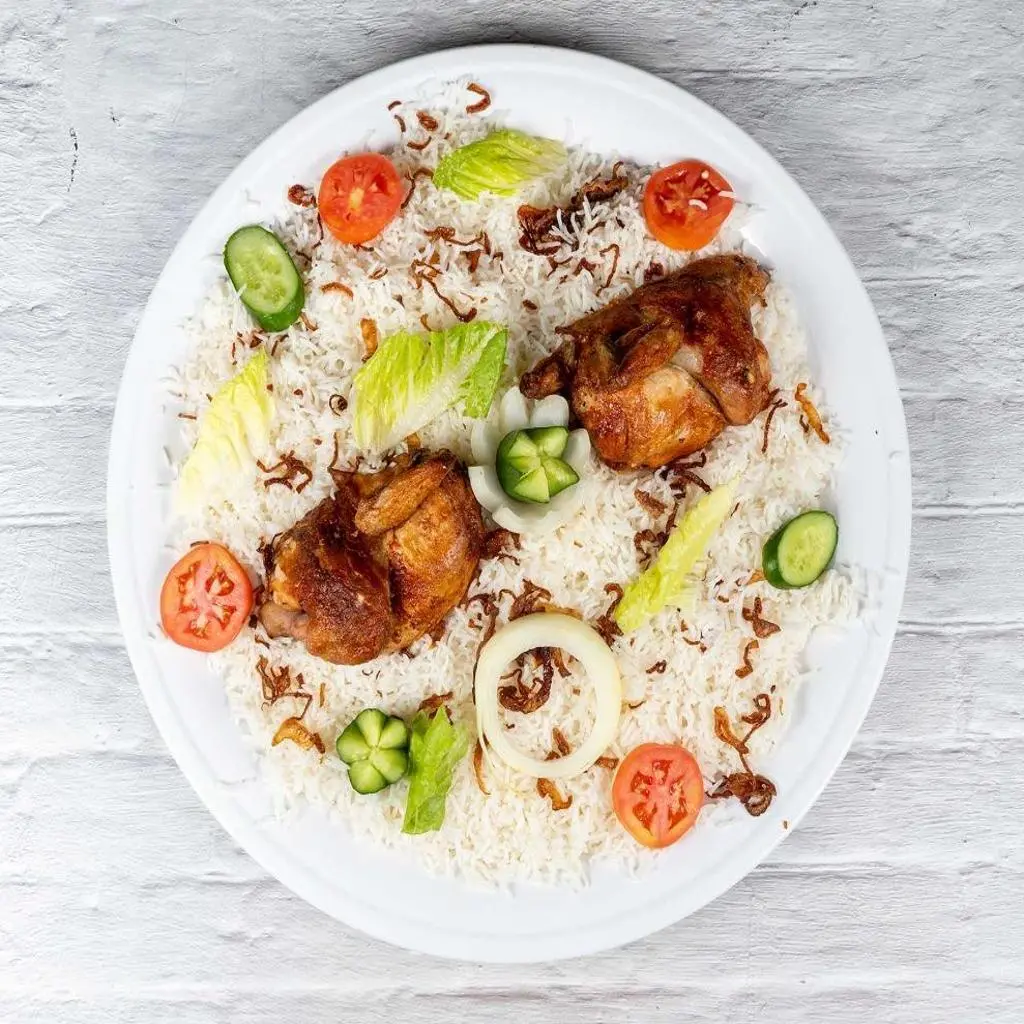 دجاج شواية مع أرز برياني الحار