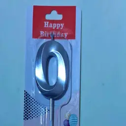 شمعة رقم صفر فضي