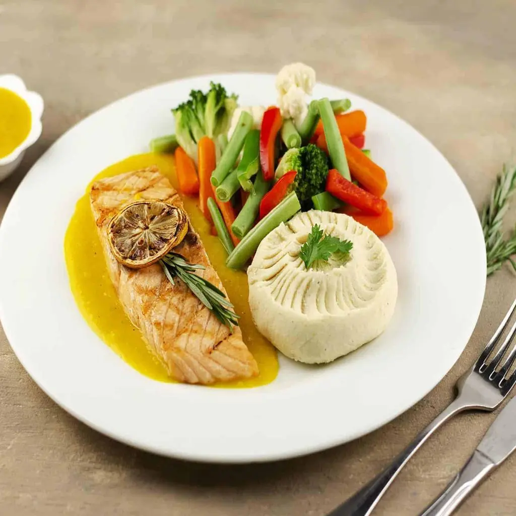 Grilled Salmon with Cardinal Sauce