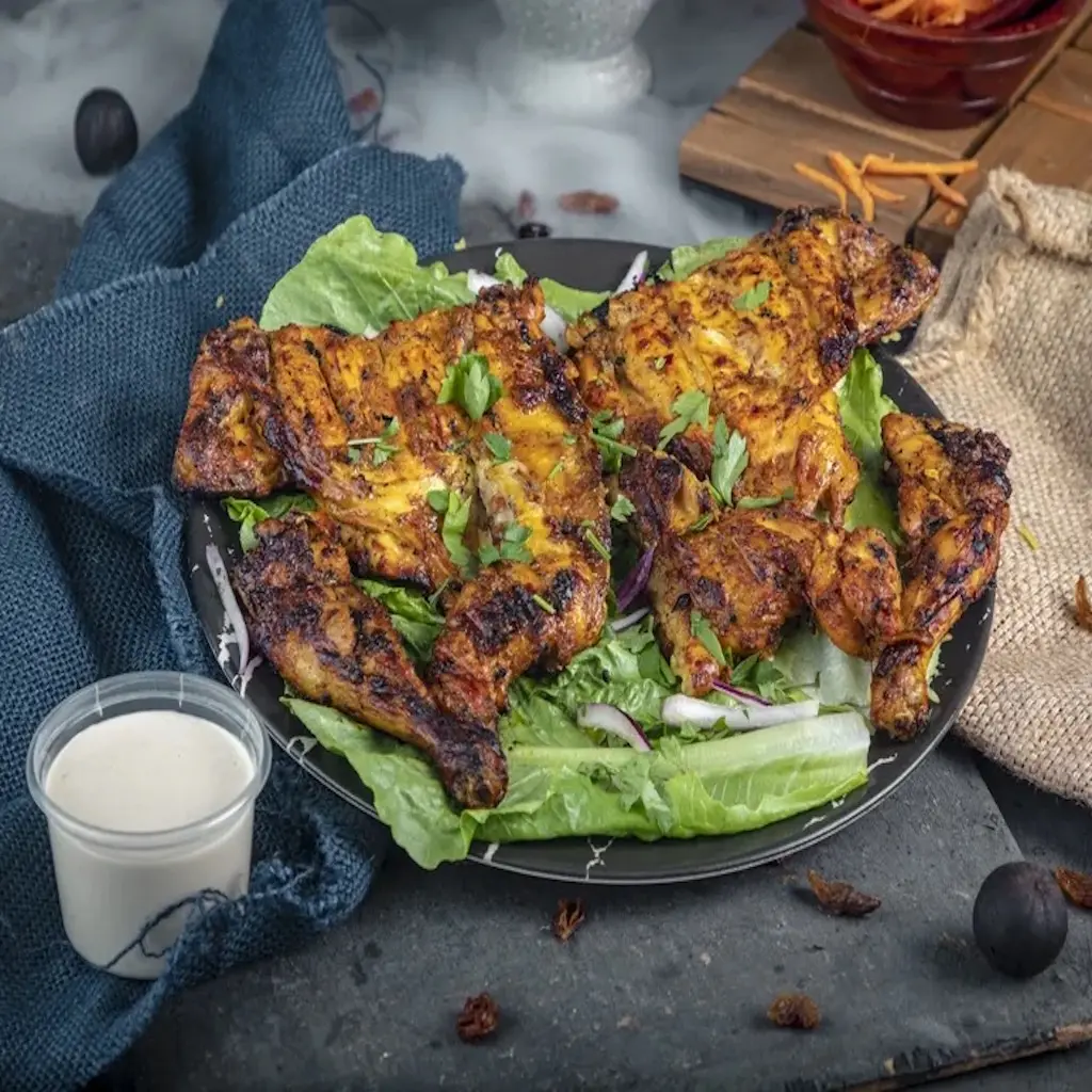 دجاجة مشوية على الفحم بدون رز