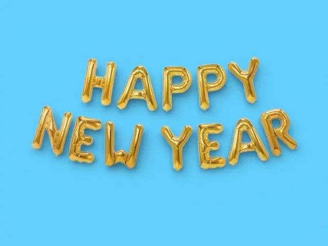 Small Happy New Year Golden Balloon 0284