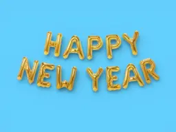 Small Happy New Year Golden Balloon 0284
