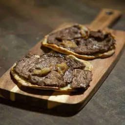 Lamb Slices on Dough