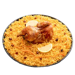 نصف شواية مع الارز البخاري