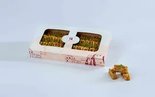 Rose baklava with pistachios