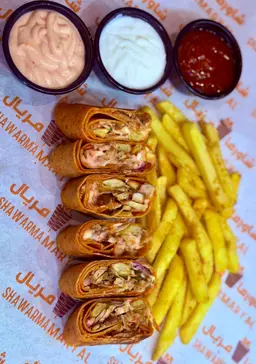 Medium Arabic shawarma in toasted Turkish bread, 9 pieces