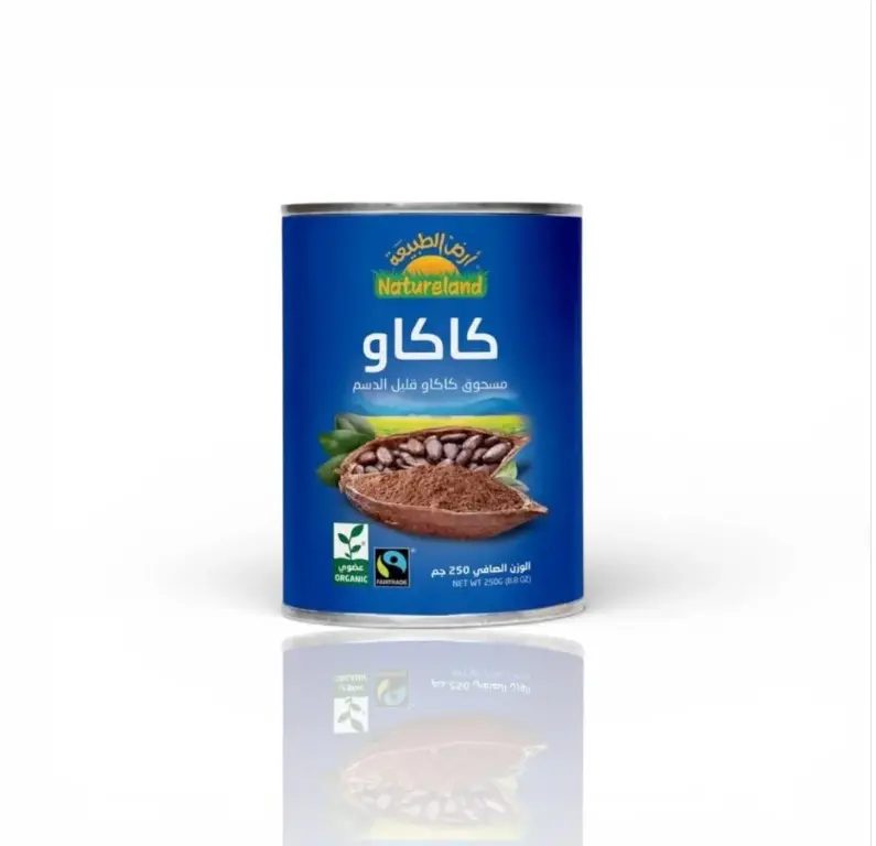مسحوق كاكاو قليل الدسم 250جم عضوي