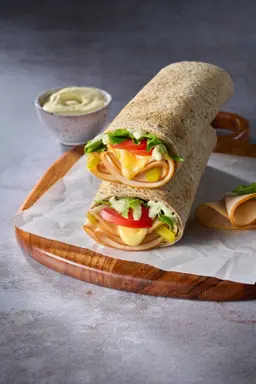 Low-Cal Turkey & Cheese Wrap in Protein Dough
